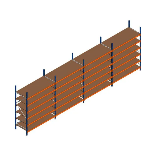 Vorteilsreihe Weitspannregal Kimer 2250x6250x800 mm (HxBxT) 6 Ebenen mit vormontierten Rahmen