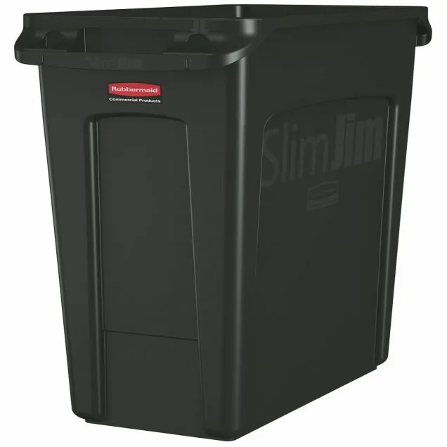 Slim Jim Behälter mit Lüftungsschlitzen, 87ltr schwarz, Rubbermaid