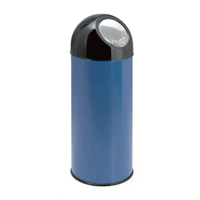 Abfallbehälter mit Pushdeckel 55 Liter blau-schwarz
