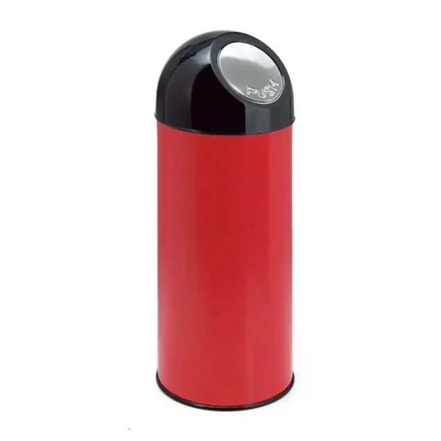 Abfallbehälter mit Push-Deckel 55 Liter rot-schwarz