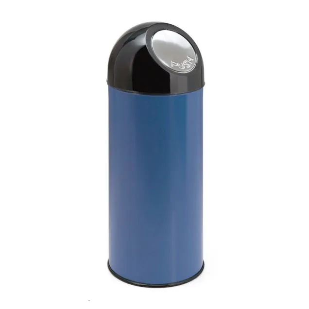 Abfallbehälter mit Pushdeckel und Inneneimer 55 Liter blau-schwarz