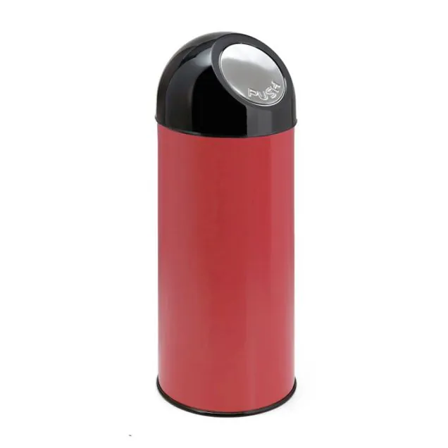 Abfallbehälter mit Pushdeckel und Inneneimer 55 Liter rot-schwarz