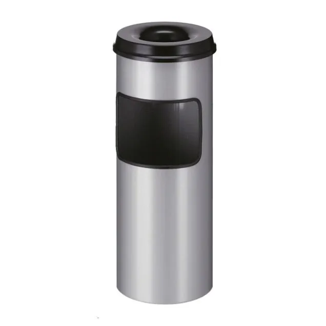 Asche-Papier-Lagerbehälter mit Löschsand 30 Liter aluminiumgrau-schwarz