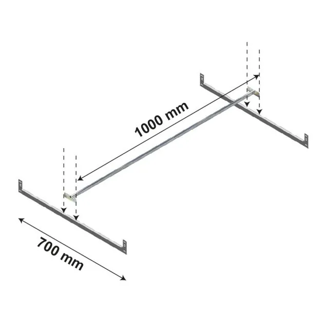 Kleiderstange Ebene Medium Duty 1000x700 mm (bxt)