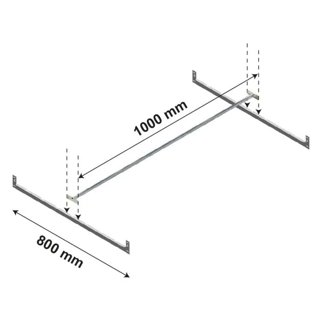 Kleiderstange Ebene Medium Duty 1000x800 mm (bxt)