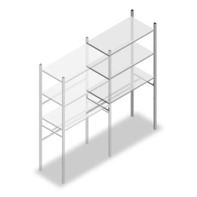Confectieregal Medium Duty 2000x1000x500 mm (HxBxT) 1 Stange 3 Fachböden Anbauregal