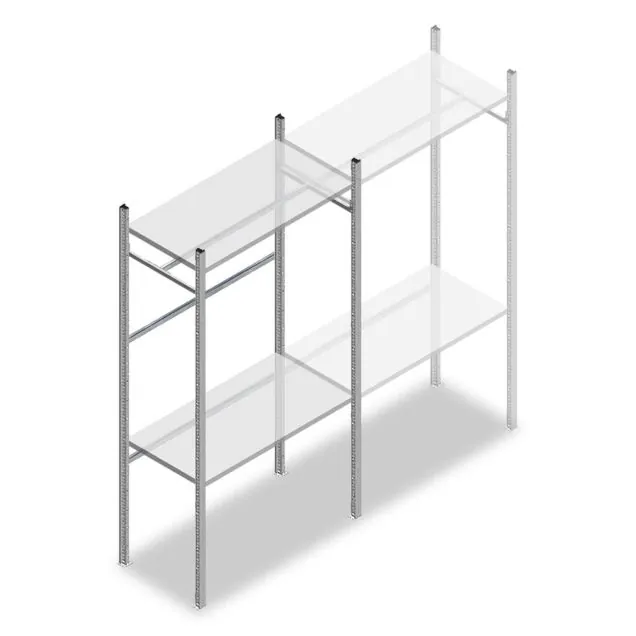 Konfektionsregal Medium Duty 2000x1000x500 mm (HxBxT) 1 Stange 2 Fachböden Grundregal