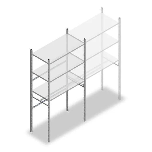 Konfektionsregal Medium Duty 2000x1000x500 mm (HxBxT) 1 Konfektionsstange 3 Fachböden Grundregal