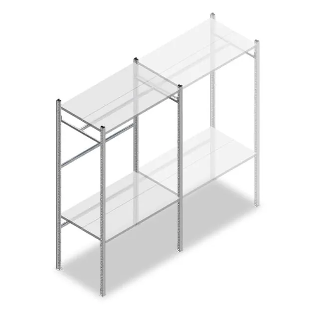 Konfektionsregal Medium Duty 2000x1000x600 mm (HxBxT) 1 Stange 2 Fachböden Grundregal