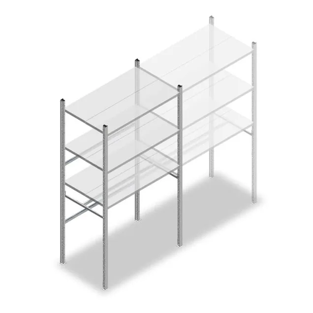 Konfektionsregal Medium Duty 2000x1000x600 mm (HxBxT) 1 Stange 3 Fachböden Grundregal