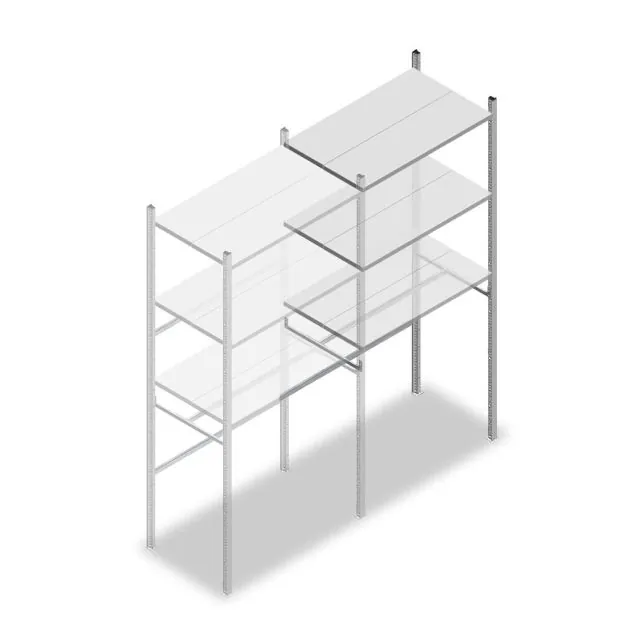 Konfektionsregal Medium Duty 2200x1000x600 mm (HxBxT) 1 Stange 3 Fachböden Anbauregal
