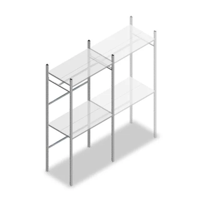 Konfektionsregal Medium Duty 2200x1000x600 mm (HxBxT) 1 Stange 2 Fachböden Grundregal
