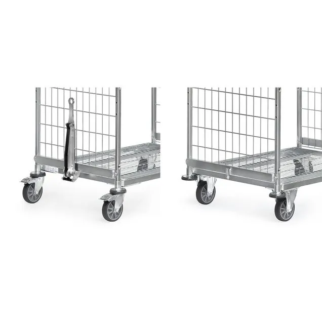 Deichsel und Kupplung für Kommissionierwagen mit Ladeflächenbreite von 510 mm