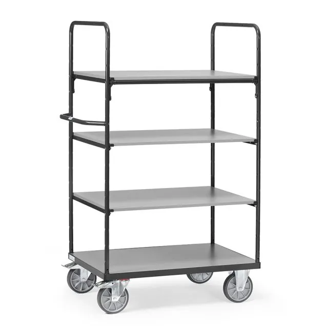 Etagenwagen, Transportwagen 1200x800x1800 mm (HxBxT) 600 kg mit 4 Etagen anthrazit