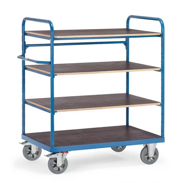 Etagenwagen, Schwerlastwagen 1000x700x1583 mm (HxBxT) 1200 kg mit 4 Etagen
