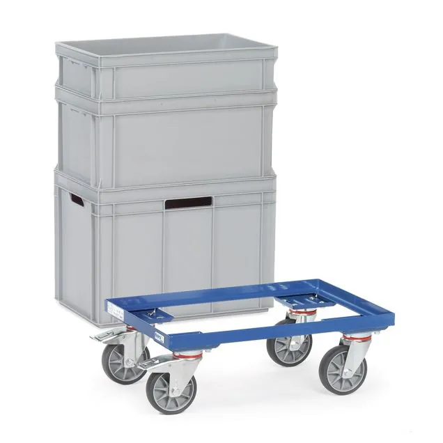 Euro-Lagerbehälter Rollplatte 250 kg 605x405 mit offenem Stahlrahmen