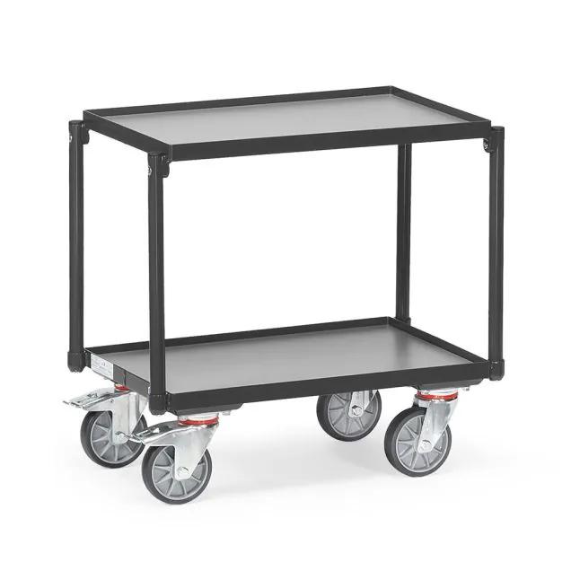 Euro-Lagerbehälter Rollplatte 250 kg mit 2 hölzernen Ebenen 605x405 anthrazit
