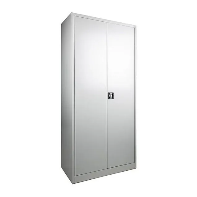2-türiger Garderobenschrank 1950x920x500 mm (hxbxt) grau auf Sockel Schlitzlüftung Ronis-Verschluss