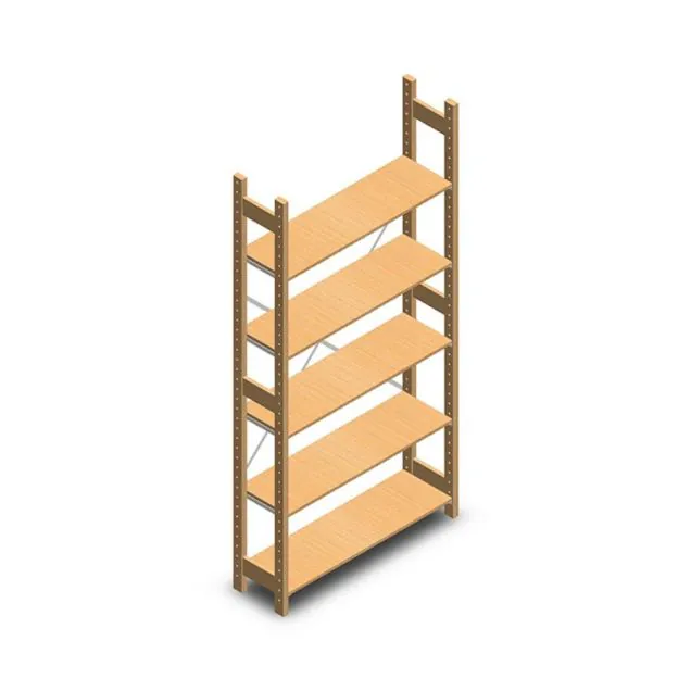 Holz-Fachbodenregal BT Euro 2100x770x300 mm (HxBxT) 5 Ebenen Grundregal