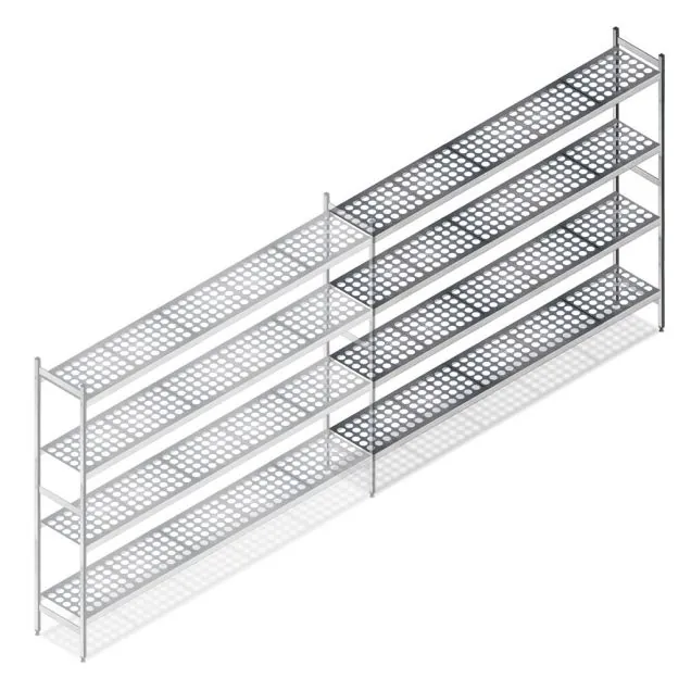 Hygienisches Regal 5711 1800x1490x360 mm (HxBxT) 4 Ebenen Anbauregal