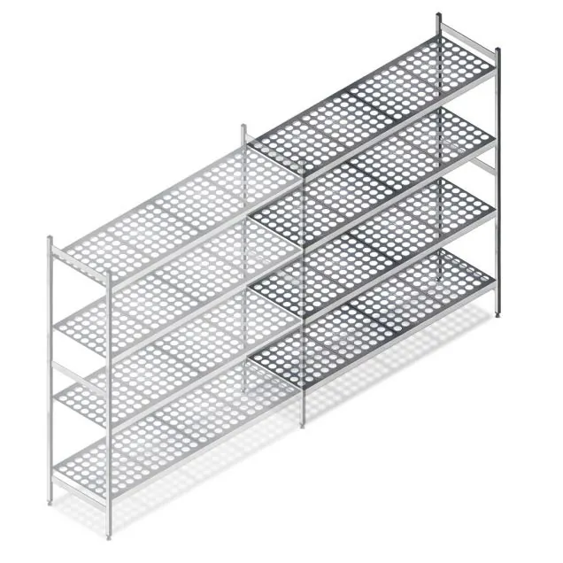 Hygienisches Regal 6611 1800x1200x560 mm (HxBxT) 4 Ebenen Anbauregal