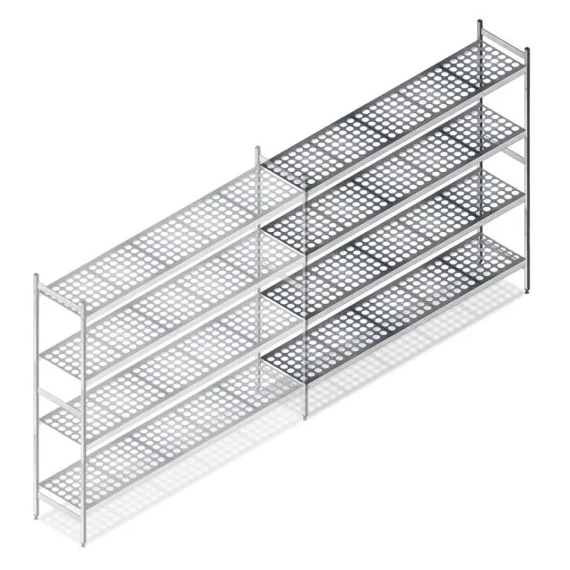 Hygienisches Regal 6611 1800x1320x460 mm (HxBxT) 4 Ebenen Anbauregal
