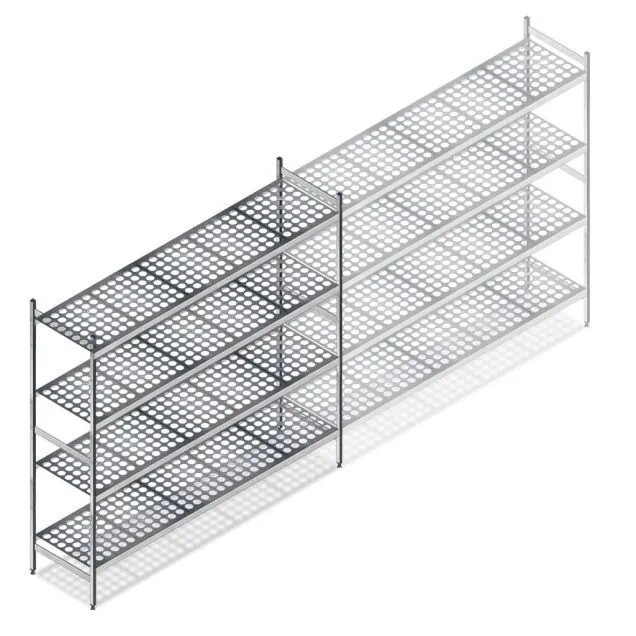 Hygienisches Regal 6611 1800x1320x560 mm (HxBxT) 4 Ebenen Grundregal
