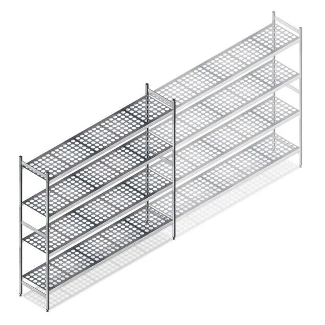 Hygienisches Regal 6611 1800x1500x460 mm (HxBxT) 4 Ebenen Grundregal