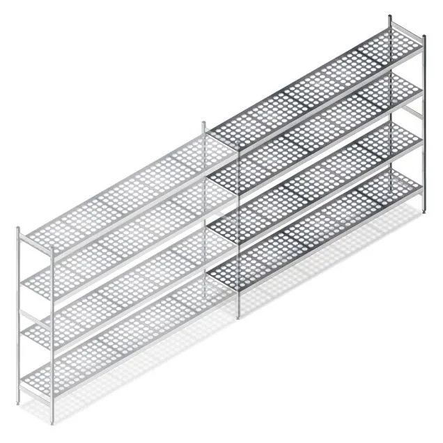 Hygienisches Regal 6611 1800x1620x460 mm (HxBxT) 4 Ebenen Anbauregal