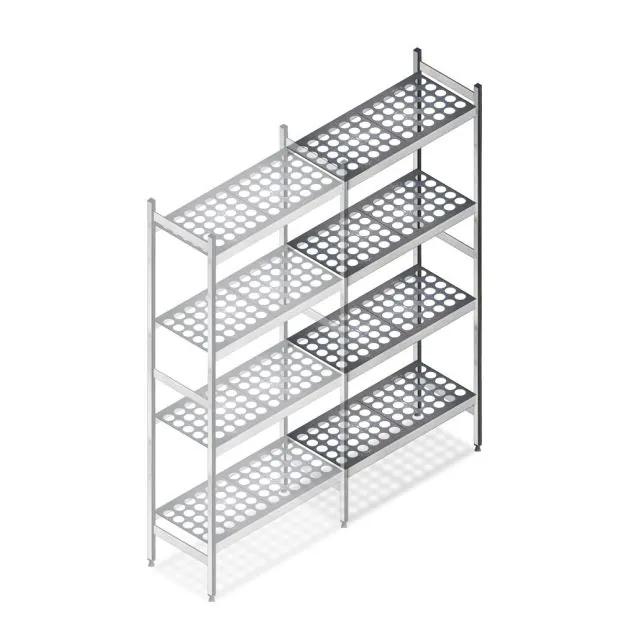 Hygienisches Regal 6611 1800x630x360 mm (HxBxT) 4 Ebenen Anbauregal