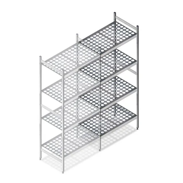 Hygienisches Regal 6611 1800x780x560 mm (HxBxT) 4 Ebenen Anbauregal