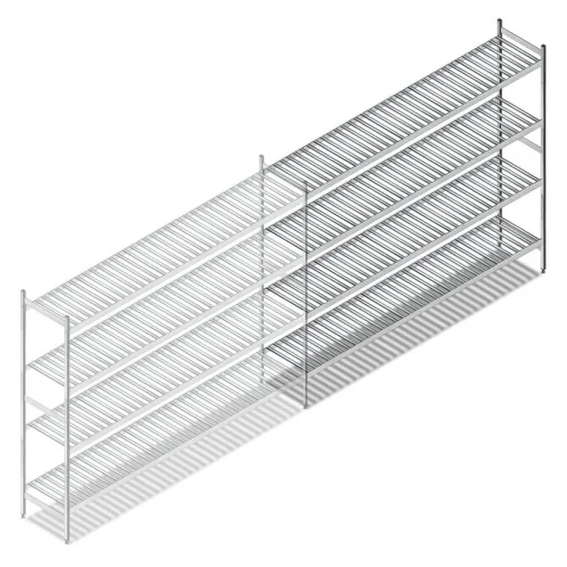Hygienisches Regal 6811 1800x1620x460 mm (HxBxT) 4 Ebenen Anbauregal