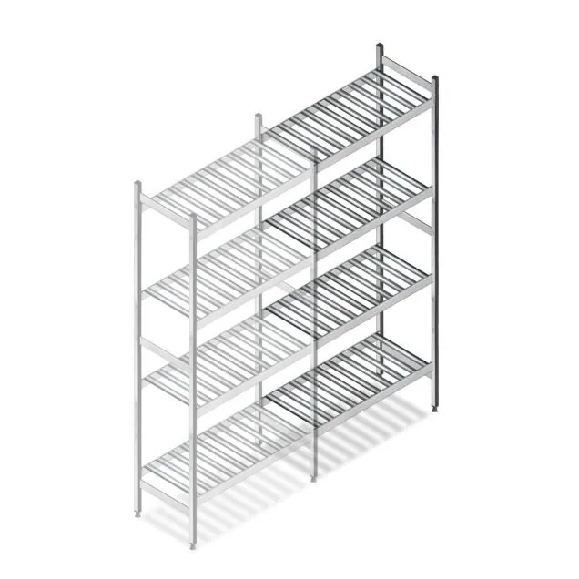 Hygienisches Regal 6811 1800x660x360 mm (HxBxT) 4 Ebenen Anbauregal
