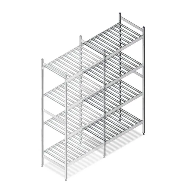Hygienisches Regal 6811 1800x780x560 mm (HxBxT) 4 Ebenen Anbauregal