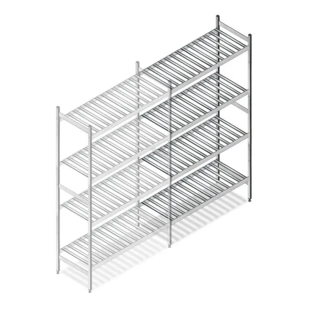 Hygienisches Regal 6811 1800x960x460 mm (HxBxT) 4 Ebenen Anbauregal