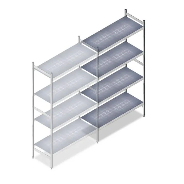 Hygienisches Regal 6622 1800x900x460 mm (HxBxT) 4 Ebenen Anbauregal