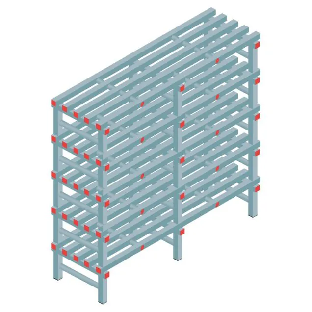Kunststoffregal REA Euro Classic 1450x1500x500 mm (HxBxT) 5 Ebenen