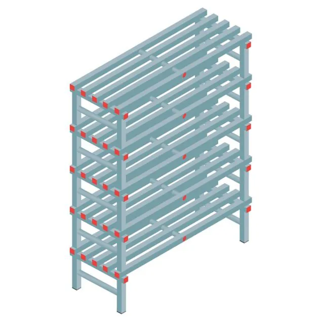 Kunststoffregal REA Euro Classic 1650x1200x500 mm (HxBxT) 5 Ebenen