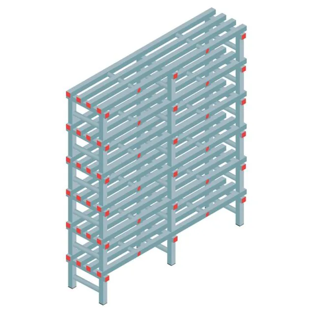 Kunststoffregal REA Euro Classic 1750x1500x400 mm (HxBxT) 6 Ebenen