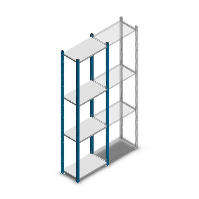 Fachbodenregal Medium Duty 2000x550x300mm (hxbxt) 4 Ebenen blau Anfangsregal