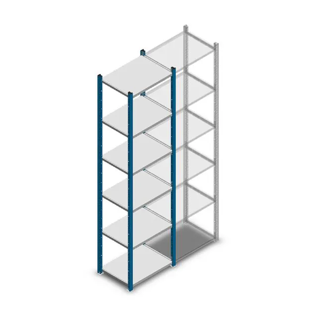 Fachbodenregal Medium Duty 2000x550x400mm (hxbxt) 6 Ebenen blau Anfangsregal
