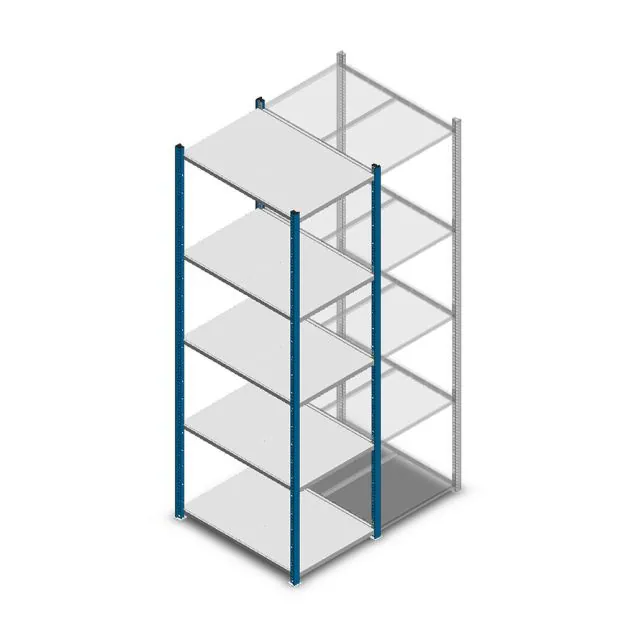 Fachbodenregal Medium Duty 2200x550x800mm (HxBxT) 5 Ebenen blau Grundregal