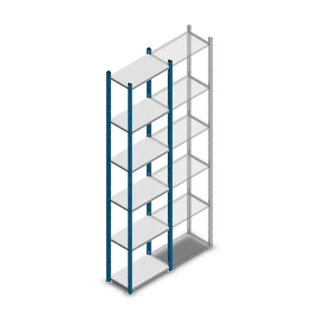 Fachbodenregal Medium Duty 2500x550x300mm (HxBxT) 6 Ebenen blau Grundregal