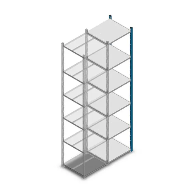 Fachbodenregal Medium Duty 2500x550x500 mm (HxBxT) 6 Ebenen blau Anbauregal