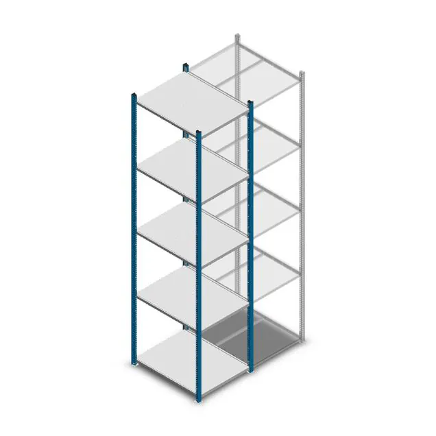 Fachbodenregal Medium Duty 2500x550x700 mm (HxBxT) 5 Ebenen blau Grundregal
