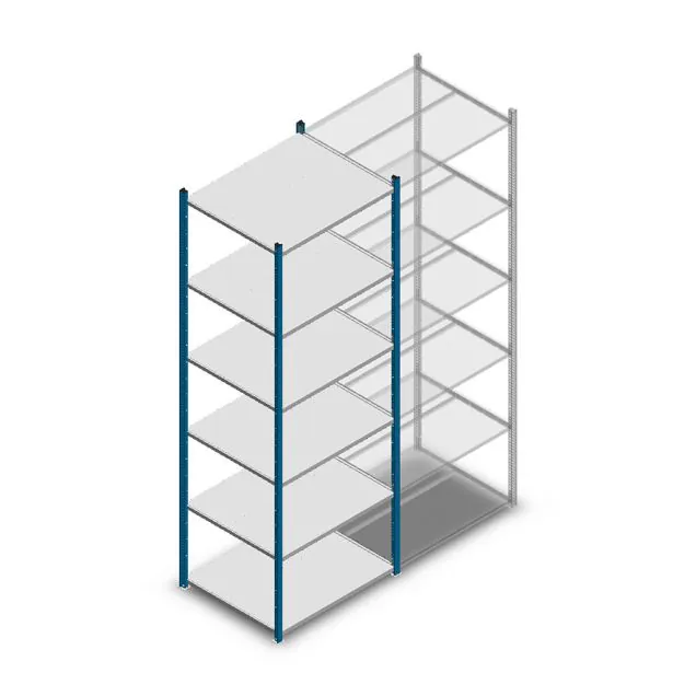 Fachbodenregal Medium Duty 2500x850x700mm (HxBxT) 6 Ebenen blau Grundregal