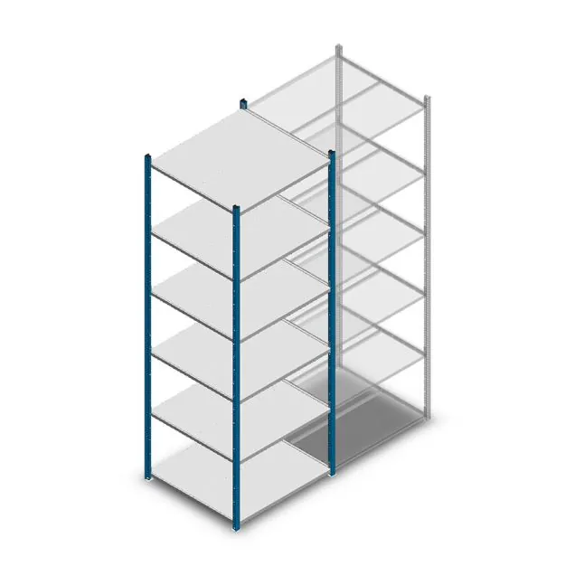 Fachbodenregal Medium Duty 2500x850x800 mm (HxBxT) 6 Ebenen blau Grundregal
