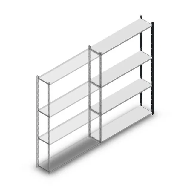 Fachbodenregal Medium Duty 2000x1300x300 mm (HxBxT) 4 Ebenen anthrazit Anbauregal