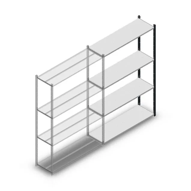 Fachbodenregal Medium Duty 2000x1300x400 mm (HxBxT) 4 Ebenen anthrazit Anbauregal