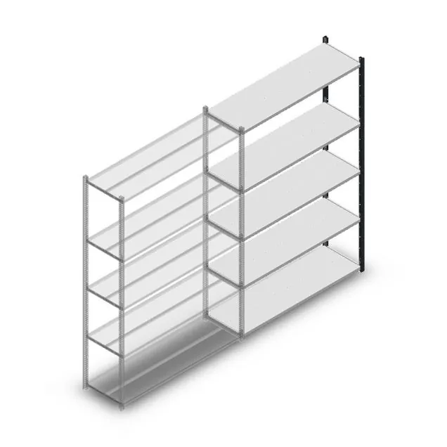Fachbodenregal Medium Duty 2000x1300x400mm (HxBxT) 5 Ebenen anthrazit Anbauregal